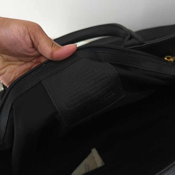 COACH Leather Weekender Duffel Gym Shoulder Bag Black Travel 1995 K5B-0522 VTG - Picture 9 of 11